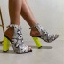 women s snake print thick heel high heel buckle sandals nihaostyles clothing wholesale NSCA77531