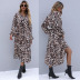 women s Leopard Print V-Neck Elastic Waist Bandage Long Sleeve Dress nihaostyles clothing wholesale NSDMB77532