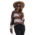 women s long-sleeved striped round neck knitted sweater nihaostyles clothing wholesale NSDMB77537