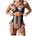  embroidery lace underwear with girdle three-piece nihaostyles clothing wholesale NSRBL77559