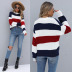 Contrast Striped Long-Sleeved Round Neck Pullover NSDMB77588
