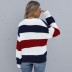Contrast Striped Long-Sleeved Round Neck Pullover NSDMB77588
