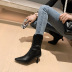 women s pointed toe side zipper V-mouth boots high-heeled boots nihaostyles clothing wholesale NSCA77614