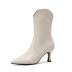 women s pointed toe side zipper V-mouth boots high-heeled boots nihaostyles clothing wholesale NSCA77614