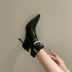 women s rubber sole solid color low tube pointed toe zipper black short boots nihaostyles clothing wholesale NSCA77632