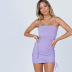 women s pure color hollow drawstring waist asymmetric suspender dress nihaostyles clothing wholesale NSFLY77663