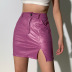 women s PU leather slim slit printed skirt nihaostyles clothing wholesale NSFLY77664