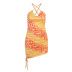 women s polka-dot drawstring sling halterneck dress nihaostyles clothing wholesale NSFLY77666