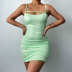 women s Folded Printed Slim-fit Sling Dress nihaostyles clothing wholesale NSFLY77672