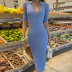 women s Half-open collar mid-sleeve mid-length dress nihaostyles clothing wholesale NSFLY77694