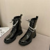 women s pearl chain patent leather platform boots nihaostyles clothing wholesale NSCA77721