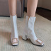 square metal rhinestone buckle thick high heel boots nihaostyles clothing wholesale NSCA77723