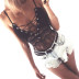 lace sling V-neck hollow one-piece underwear nihaostyles clothing wholesale NSFQQ77733