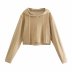women s solid color drawstring loose short hoodie nihaostyles clothing wholesale NSAM77807