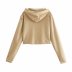 women s solid color drawstring loose short hoodie nihaostyles clothing wholesale NSAM77807