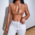 women s long-sleeved ultra-short zipper leather short jacket nihaostyles clothing wholesale NSXPF77838