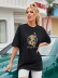 women s Dragon Letter Printing Loose Short Sleeve T-shirt nihaostyles clothing wholesale NSGMX77855