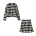 women s houndstooth retro short jacket skirt suit nihaostyles clothing wholesale NSAM77874