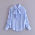 women s pure color bow blouse nihaostyles clothing wholesale NSAM77878