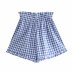 women s country pastoral retro square plaid cotton shorts nihaostyles clothing wholesale NSAM77883