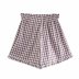 women s country pastoral retro square plaid cotton shorts nihaostyles clothing wholesale NSAM77883