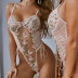 Woman S Small Lace Embroidery Lingerie Set NSRBL77935