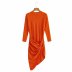 women s knotted round neck long sleeve knit dress nihaostyles clothing wholesale NSAM77947