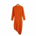 women s knotted round neck long sleeve knit dress nihaostyles clothing wholesale NSAM77947