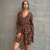 women s trumpet long-sleeved v-neck leopard print dress nihaostyles clothing wholesale NSDMB77981