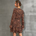 women s trumpet long-sleeved v-neck leopard print dress nihaostyles clothing wholesale NSDMB77981