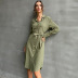 women s solid color long-sleeved lapel shirt dress nihaostyles clothing wholesale NSDMB77982