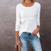 women s  back hollow round neck long-sleeved loose top nihaostyles wholesale clothing NSLZ77986