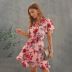 women s loose chiffon V-neck ruffled dress nihaostyles clothing wholesale NSQSY78010