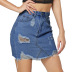 women s plus size ripped fringed bag hip jean skirt nihaostyles wholesale clothing NSSY78029