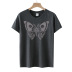 women s butterfly skull print polyester cotton loose short-sleeved T-shirt nihaostyles clothing wholesale NSXPF78060