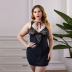plus size women s pajamas with strappy lace suspender nightdress nihaostyles wholesale clothing NSMDS78125