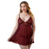 women‘s plus size pajamas with lace suspenders nightdress nihaostyles wholesale clothing NSMDS78131
