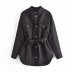 women s loose pocket thin cotton belted jacket nihaostyles clothing wholesale NSAM78145