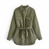 women s loose pocket thin cotton belted jacket nihaostyles clothing wholesale NSAM78145