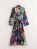 women s flower printing belted V-neck dress nihaostyles clothing wholesale NSAM78156