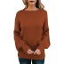 suéter de cuello redondo suelto de longitud media suelta de color sólido para mujer ropa de nihaostyles al por mayor NSQSY78170