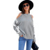 women s solid color strapless loose long-sleeved sweater nihaostyles clothing wholesale NSQSY78171
