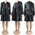 Long Sleeve Pu Leather Dress NSWNY109698
