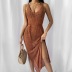 Solid Color Knitted Sling Knitted Dress NSSCY109703