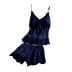 Solid Color Lace Satin 2 Piece Nightdress Set NSYCX109732