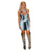 Oblique Shoulder Hollow 3D Print Sheath Dress NSDLS109787