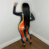 3D Body Print Round Neck Long Sleeve Sheath Dress NSDLS109800