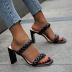 Twist Knitted Thick High-Heeled Sandals NSJJX111467
