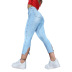 High Waist Slim Slit Cropped Jeans NSGYY111477