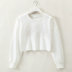 Cropped Solid Color Round Neck Long-Sleeved Sweatshirt NSOSY111485